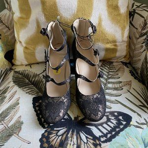 Marc Fisher Black Gladiator Shoe Size 9M